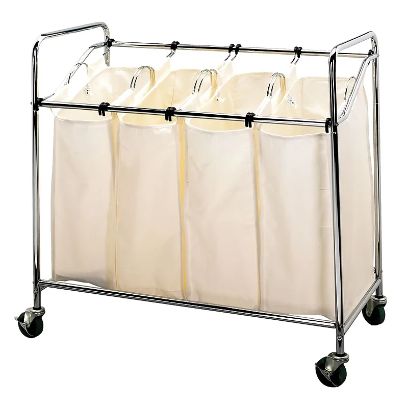 Household Essentials rolling laundry cart image 2