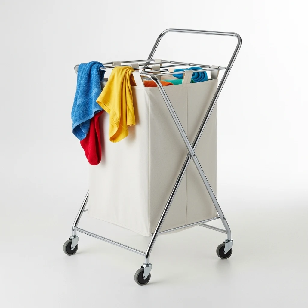 Household Essentials rolling laundry cart image 3