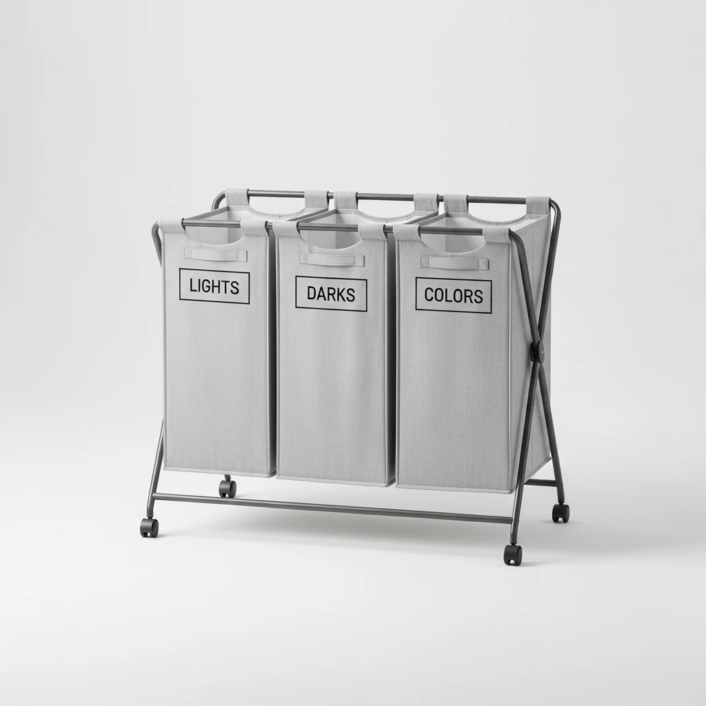Mainstays 3-section laundry sorter image 2