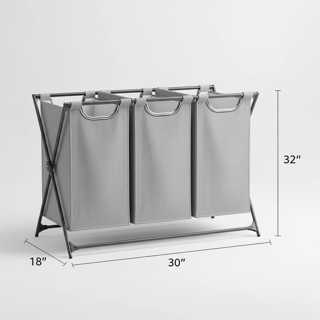 Mainstays 3-section laundry sorter image 3