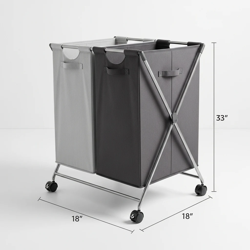 Whitmor double hamper laundry sorter image 3